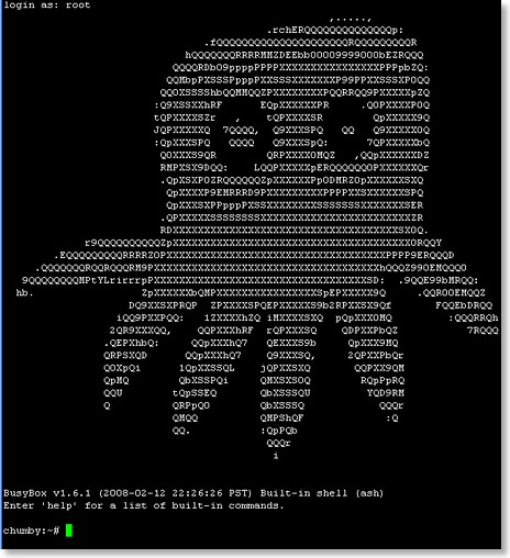 Chumby SSH Welcome Screen